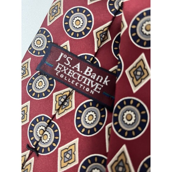 Jos.A. Bank Executive Collection Silk Neck Tie Hand Sewn Hand Printed in Italy - Picture 5 of 6